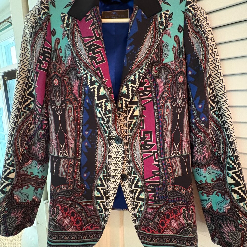 Etro blazer jacket blues size 40/us 4